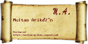 Multas Arikán névjegykártya